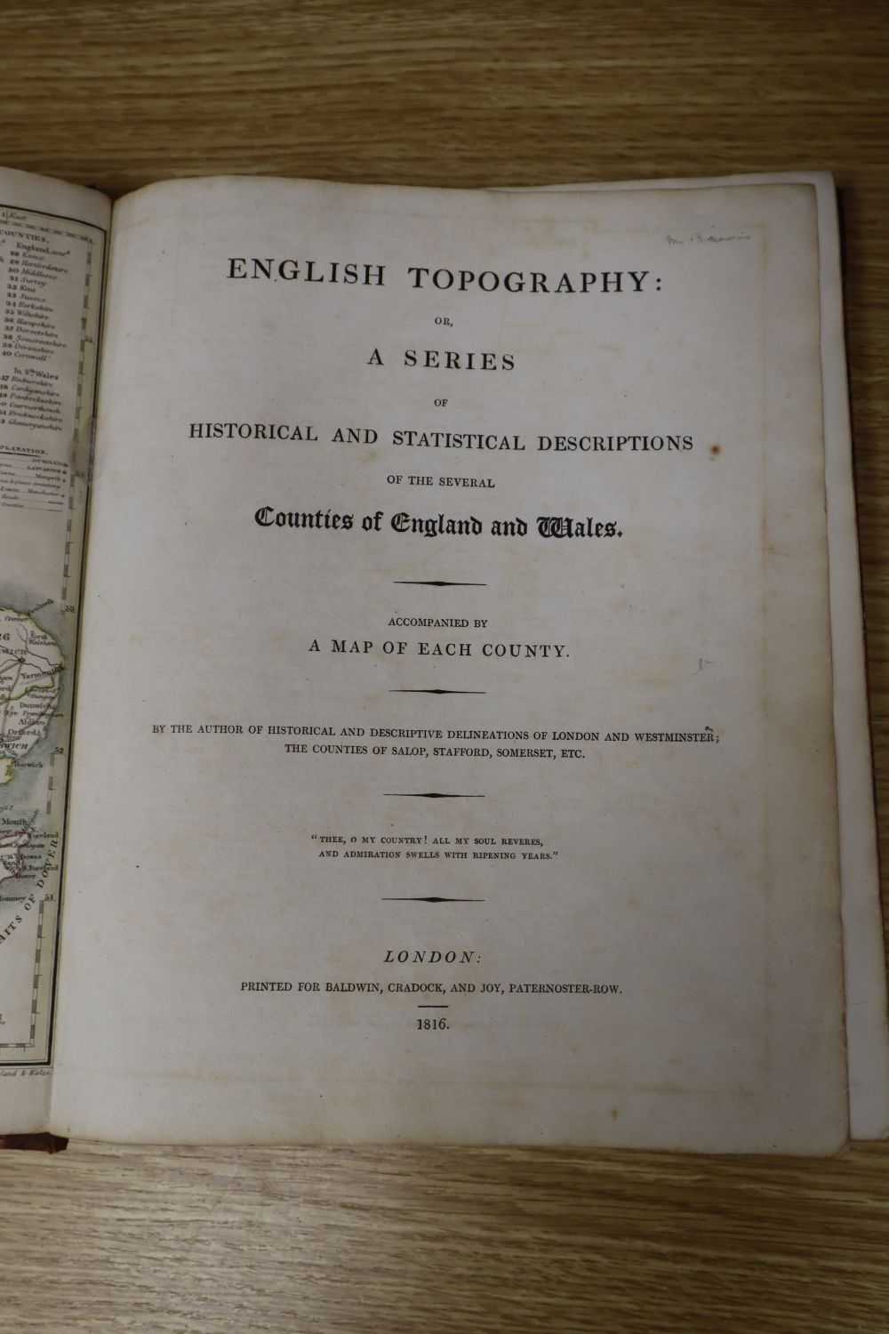 Nightingale, Joseph - English Topography: or, a Series of Historical and Statistical Descriptions of several Counties of England and Wa